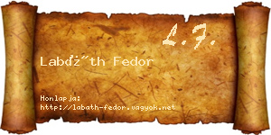 Labáth Fedor névjegykártya